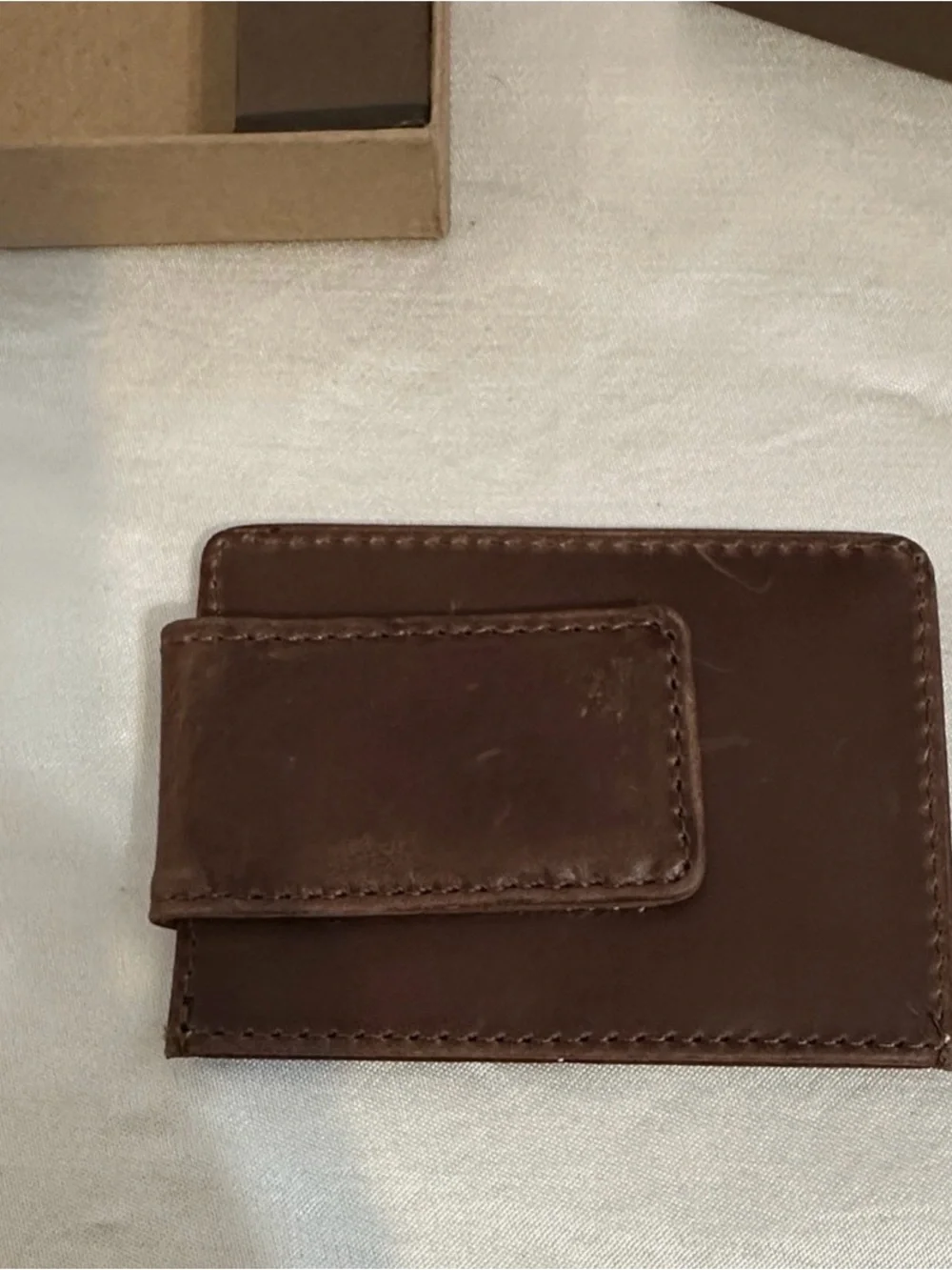 Justin Boots Brown Leather Card Sleeve with Multicolor 'J' Detail